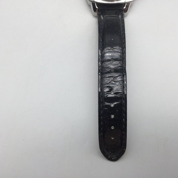 Coach Watch Women 39mm Silver Tone Black Logo Dial Crystals Leather New Battery main image 8